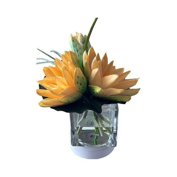 Lotus Blossom & Lily Pad Silk Flower Arrangement - Picture 4 of 5